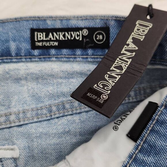 Blank NYC Women’s Light Blue The Fulton Roll Up Cotton Denim Shorts Size 28 - Picture 3 of 7